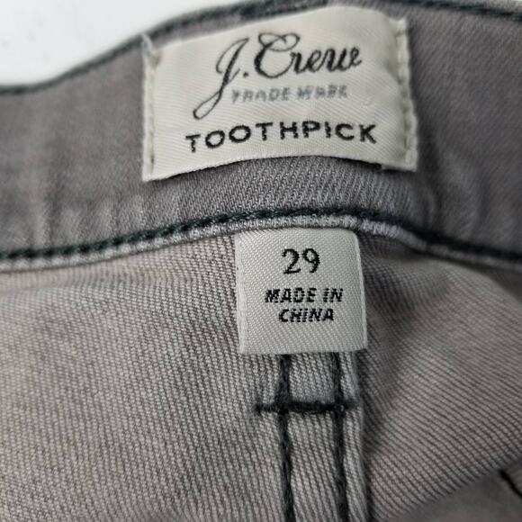 J Crew Gray Denim Toothpick Jeans Size 29 - Picture 3 of 4